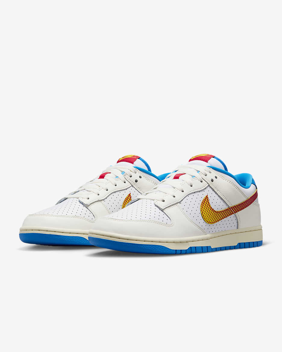 Blue and red nike dunks best sale